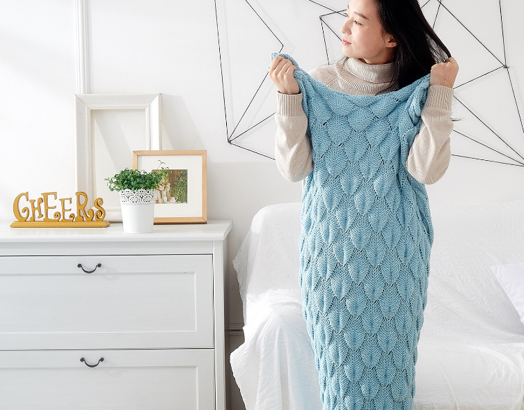 Mermaid Tail Blanket, Multi-Color Yarn Throw