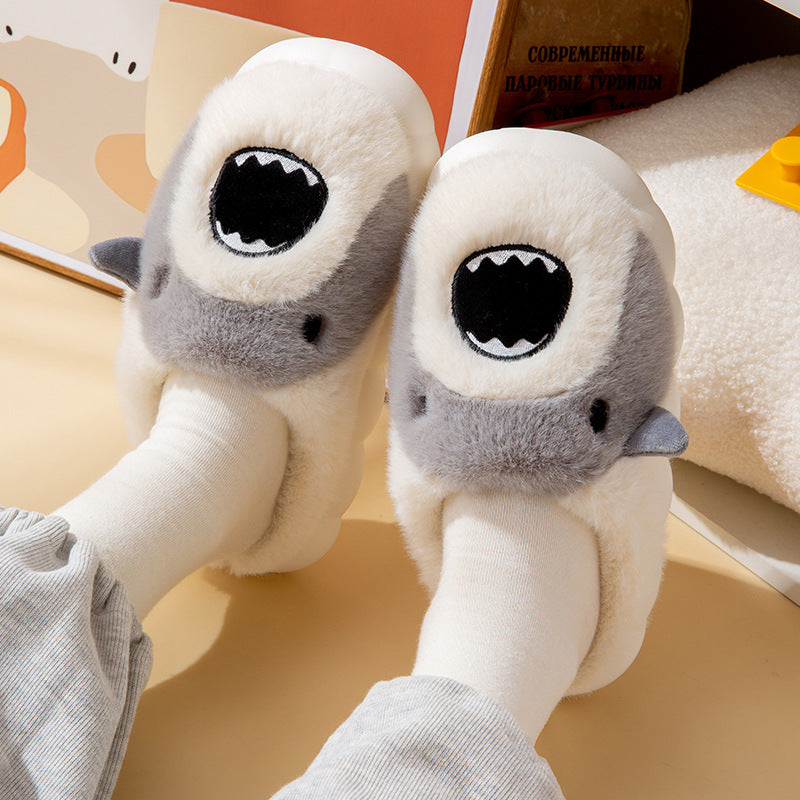 Snazzy Shark Plush Slippers