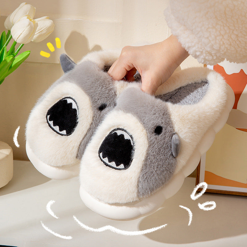 Snazzy Shark Plush Slippers