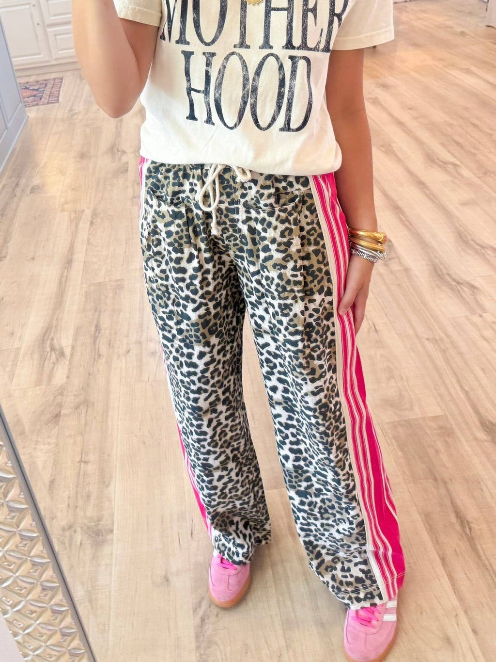 Wild Vintage Leopard Print Patchwork Pants: Leopard / M