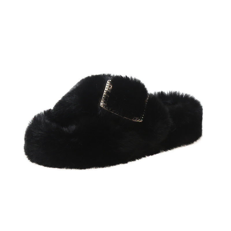Opened Toed Extra Fluffy Slippers