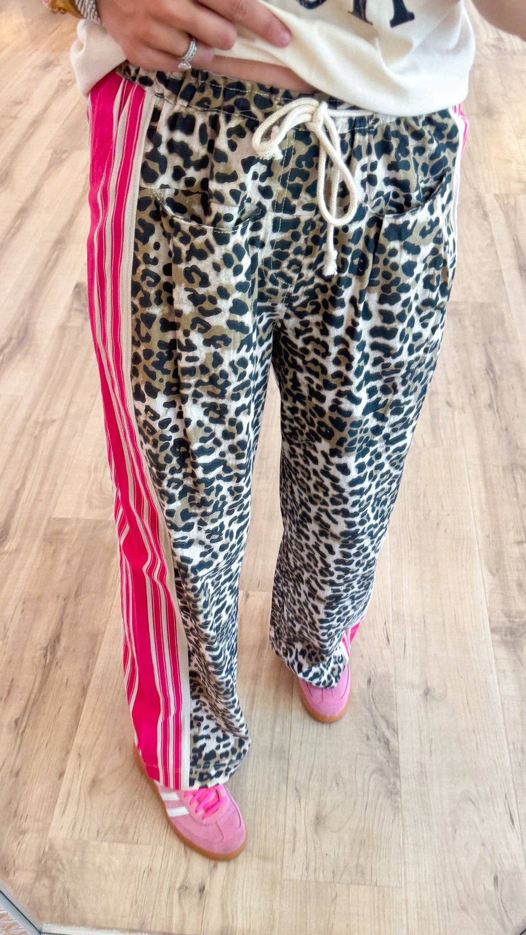Wild Vintage Leopard Print Patchwork Pants: Leopard / M