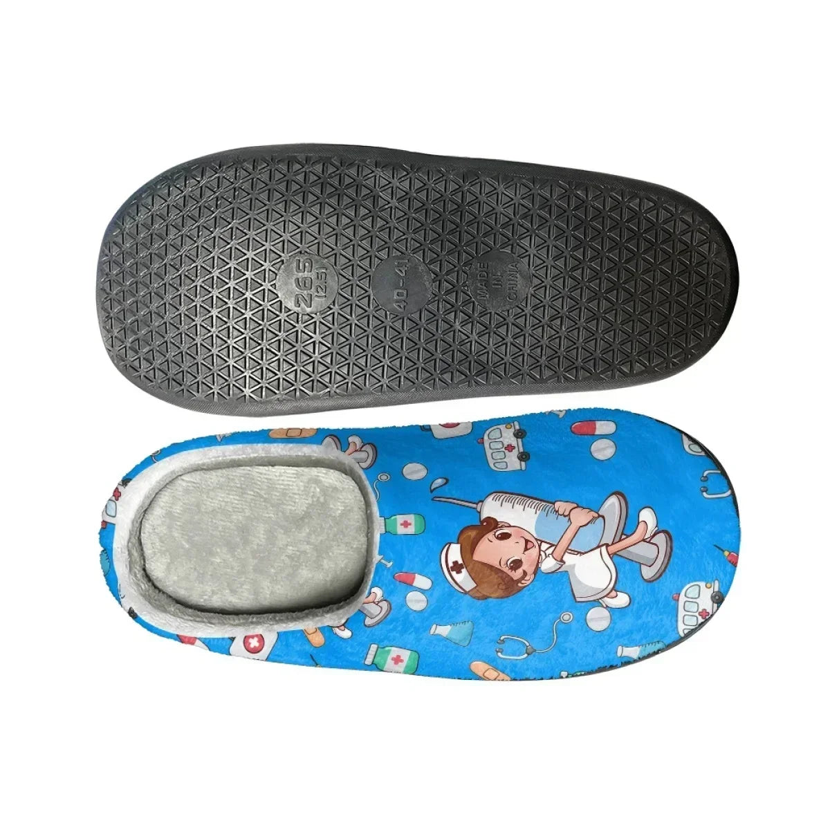 Women's Nurse Life Cotton Indoor Slippers — Non-Slip Warm Comfort House Shoes