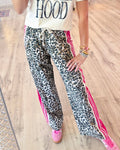 Wild Vintage Leopard Print Patchwork Pants: Leopard / L