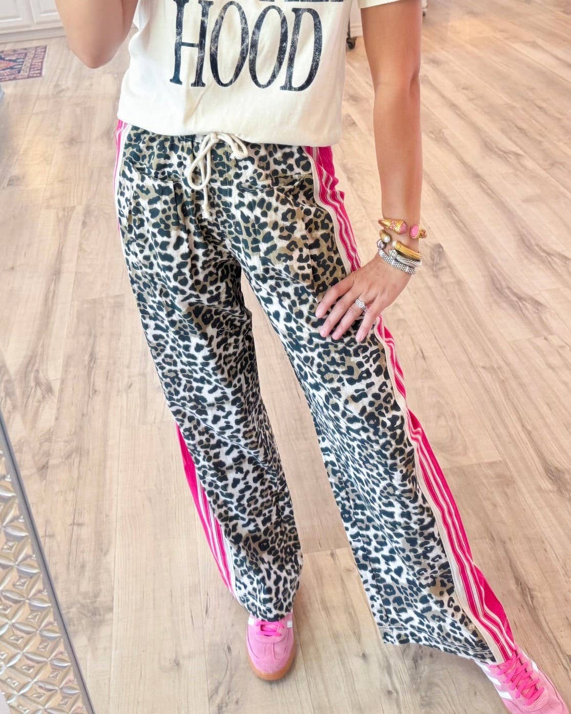 Wild Vintage Leopard Print Patchwork Pants: Leopard / L