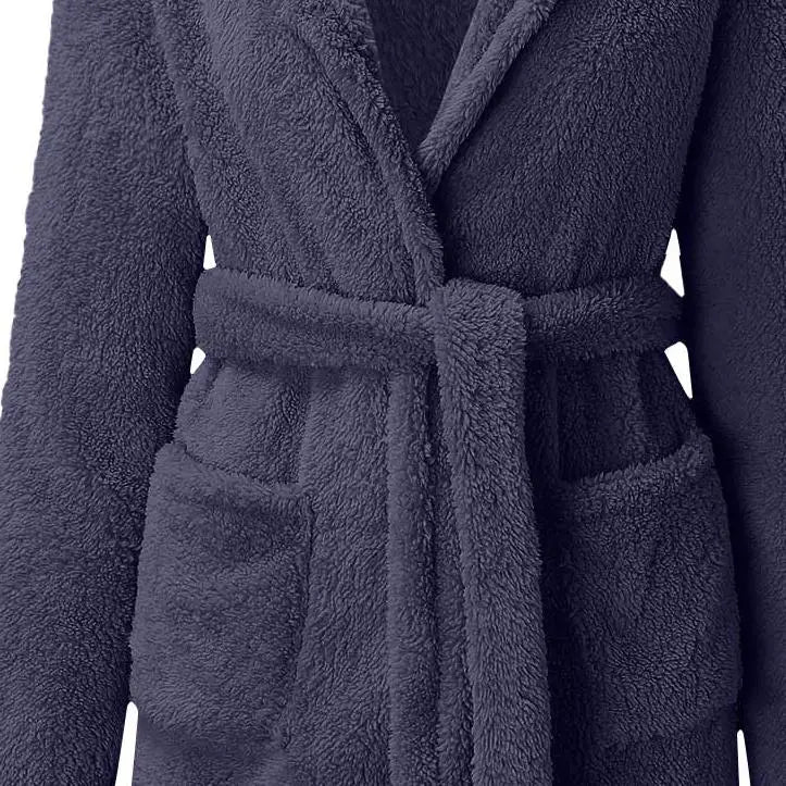 Women's Hooded Velour Bathrobe