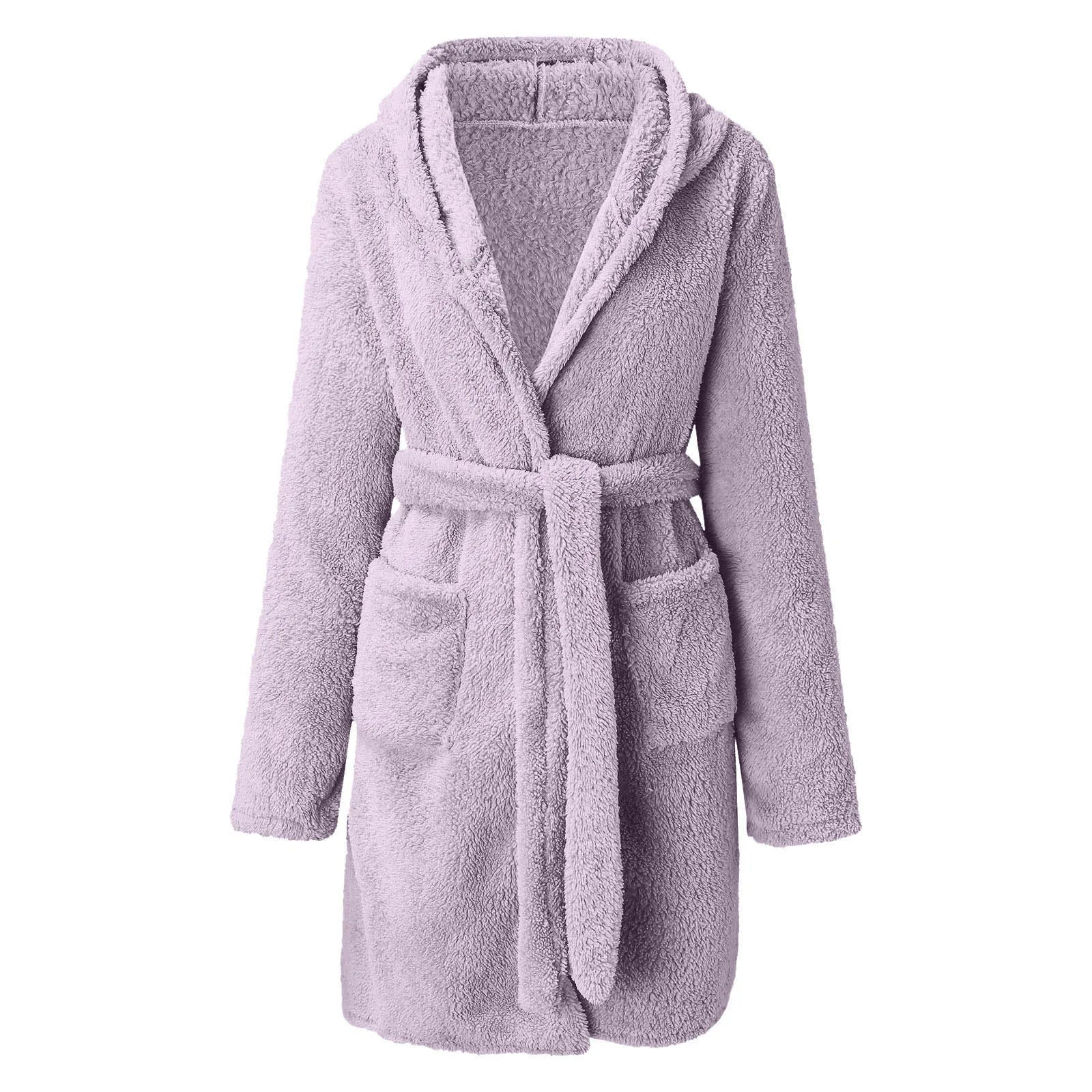 Women's Hooded Velour Bathrobe