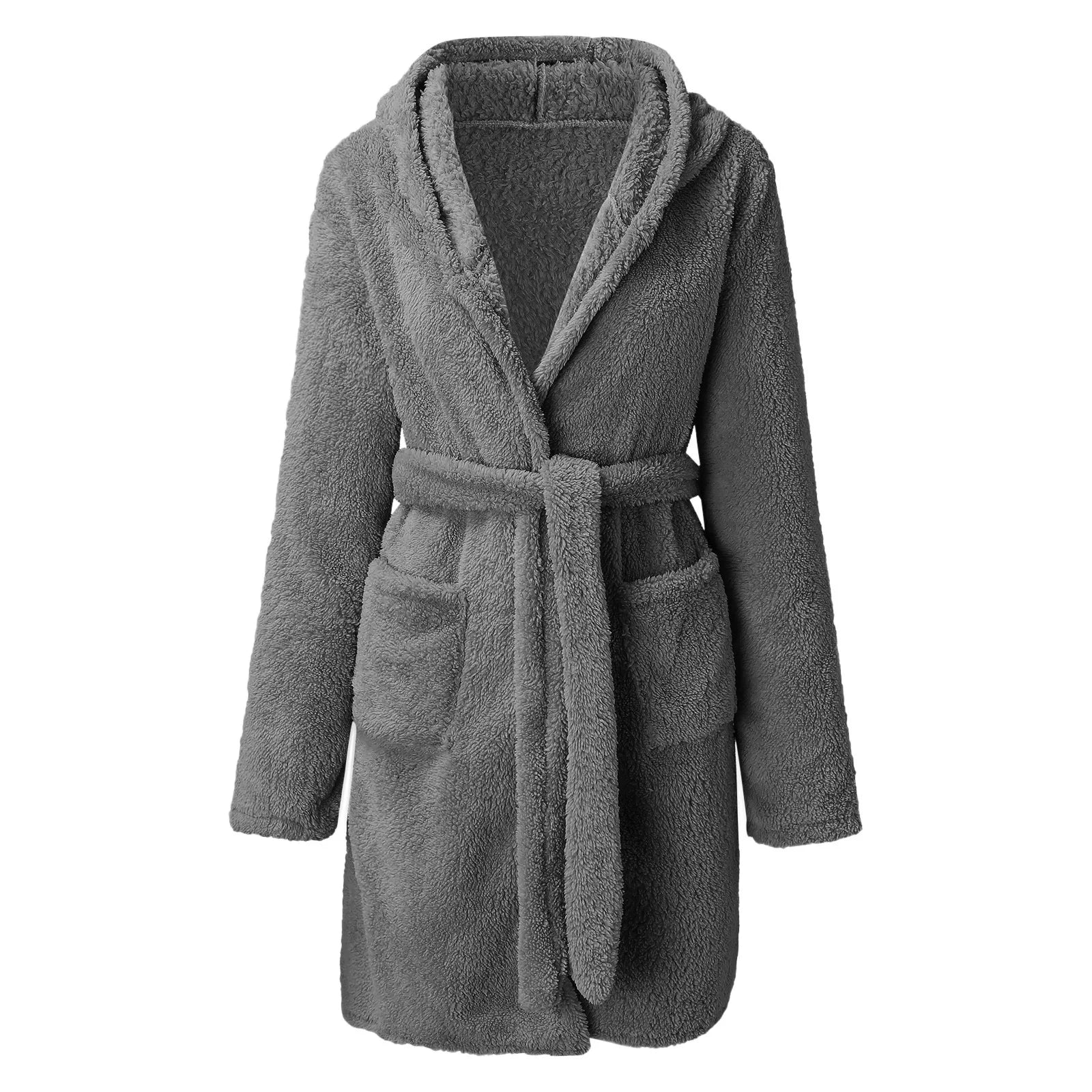 Women's Hooded Velour Bathrobe