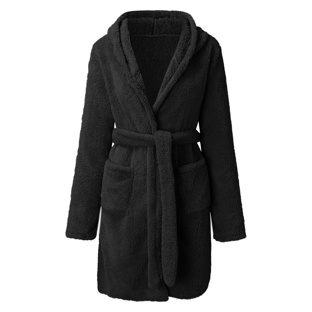 Women's Hooded Velour Bathrobe
