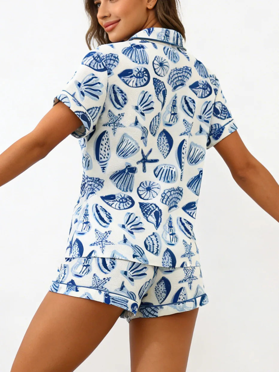 Ocean Shell & Starfish Pajama Set