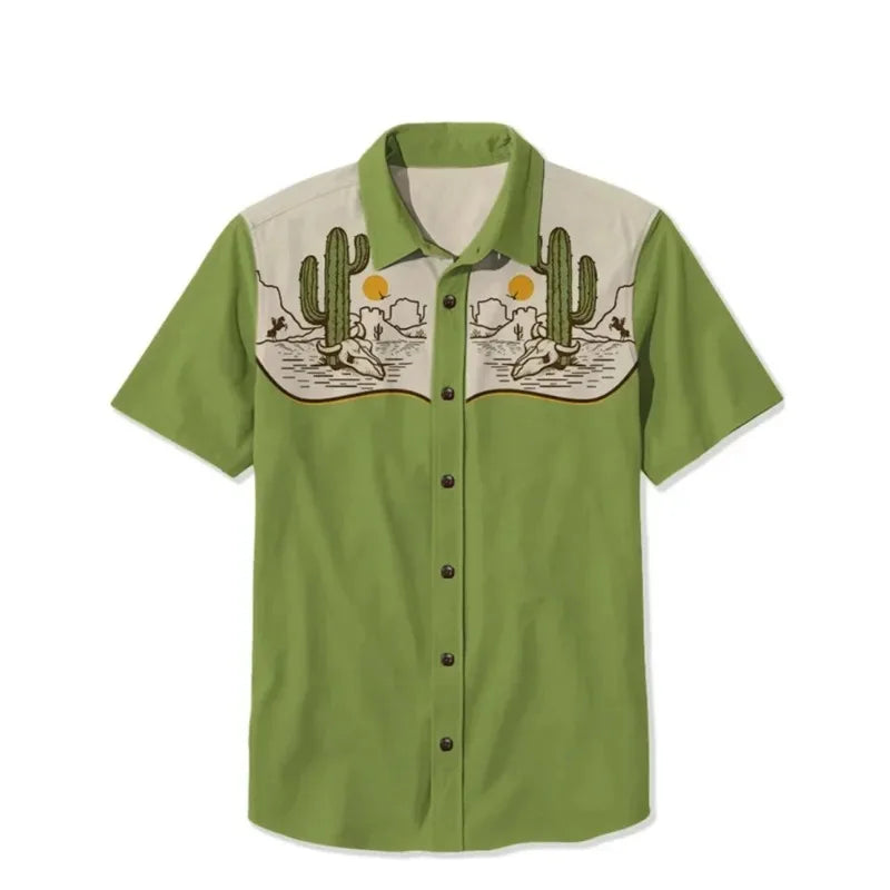 Quirky Space themed Men's Shirt Summer Casual Fashion Short Sleeved Shirt For Men Loose Breathable Hawaiian Shirt  Top