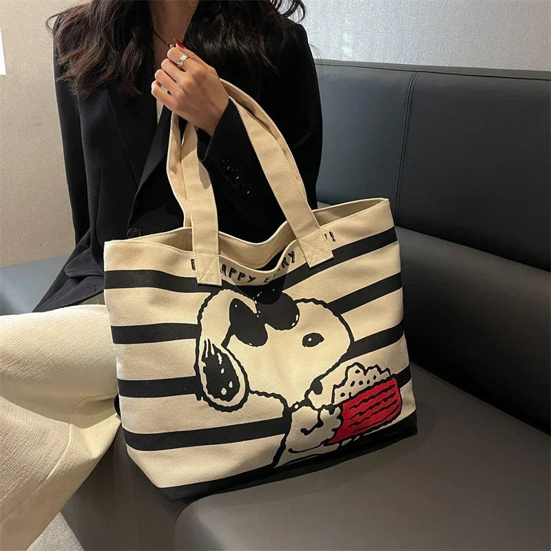 Snoopy “Cool Joe” Cartoon Large Capacity Canvas Bag