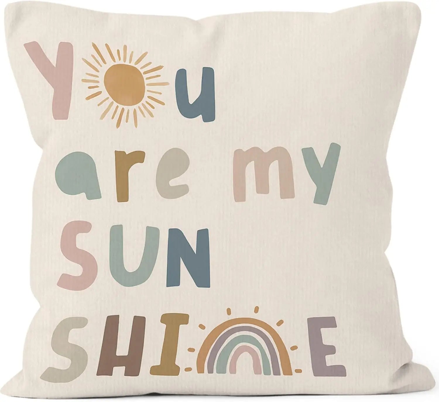 Yellow Sun Sunshine Double-Sided Pillow Case Cute Boho Decorative Cushion Cover Print Home Decor for Nursery Kids Room Sofa