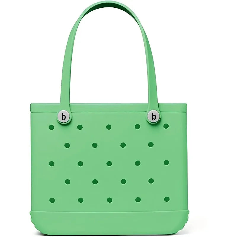 EVA Beach Tote Bag Portable Shoulder Bag Large Hole Design Waterproof Outdoor Beach Handbag for Women