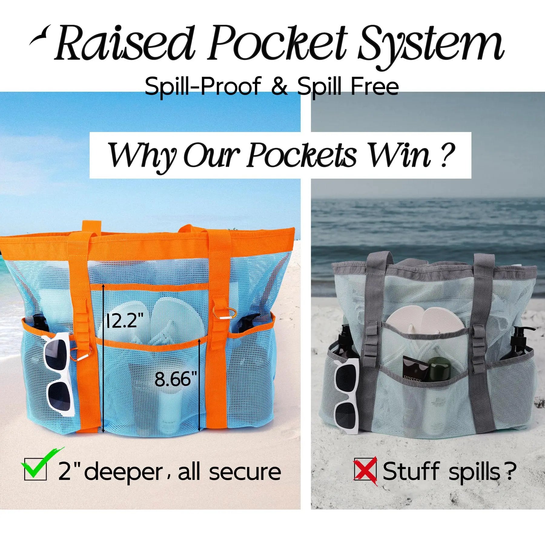 Large Waterproof Beach Tote Bag