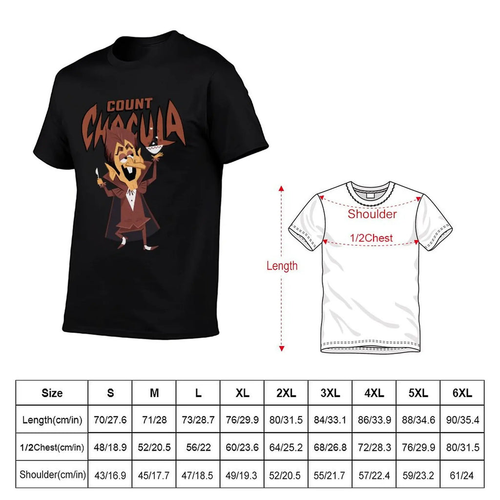 Classic 70s Count Chocula Monster Cereal Mascot and Logotype Sticker T-Shirt Classic Crew Neck Cotton T-Shirt