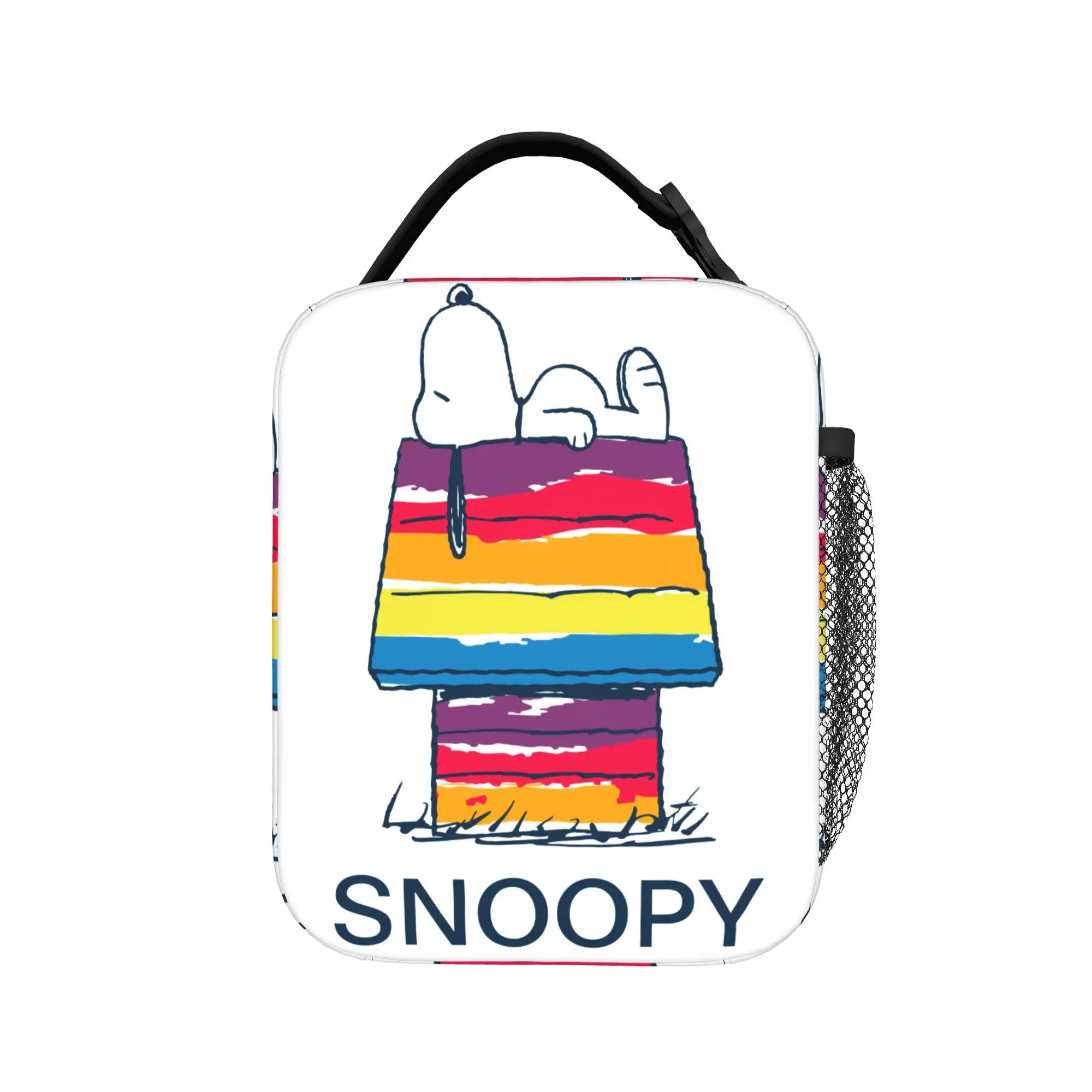 Snoopy Woodstock Riding Bike Insulated Lunch Bag Cooler Bag Reusable,Meal Container Cartoon Lunch Box Tote Food Bag Outdoor
