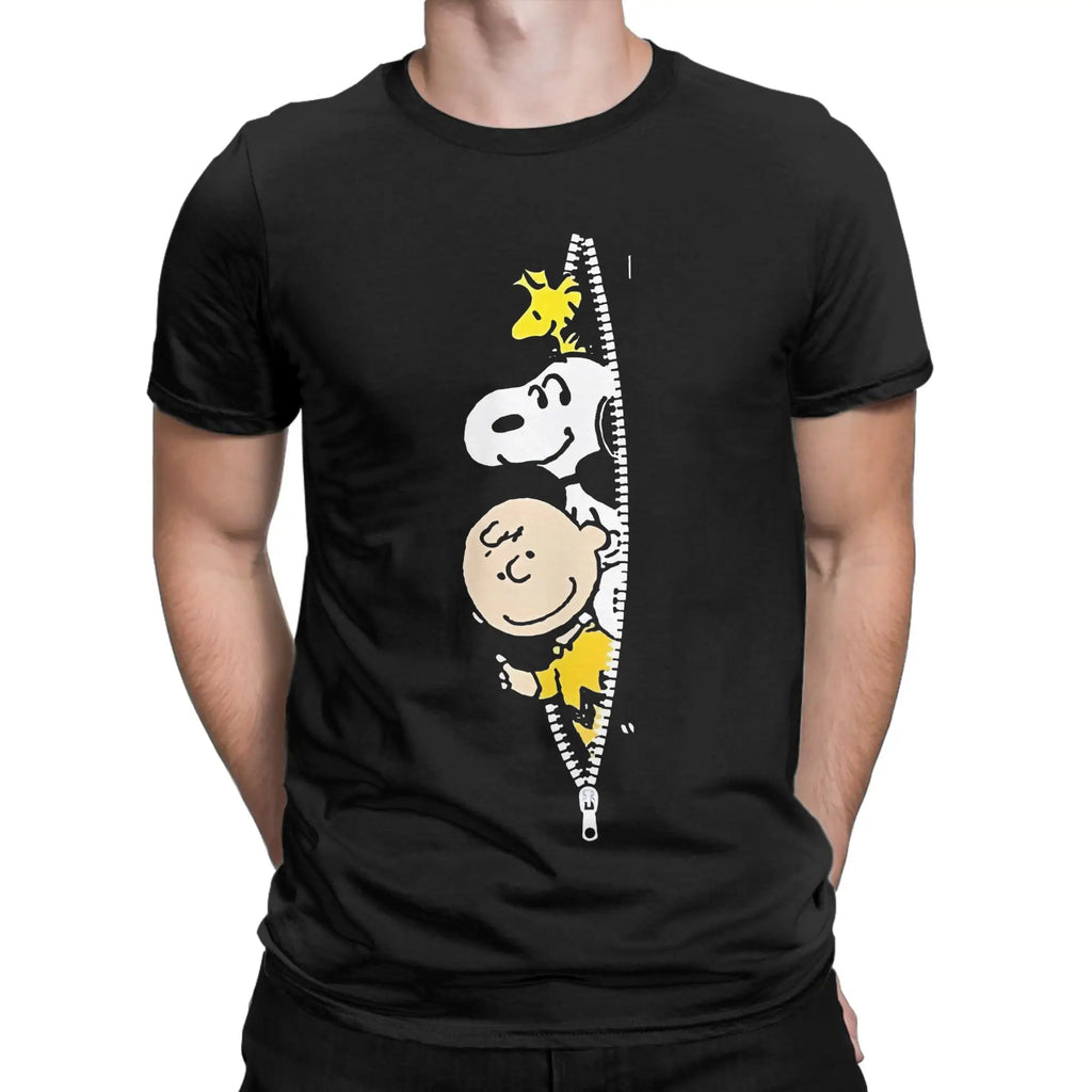 Print Snoopy Since 1958  T Shirt Cotton Short Sleeve  Round Neck