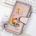 Bambi Long Zip Wallet Multi-Card Cute Cartoon Pattern Soft Texture Wallet for Women Large Capacity Kawaii Lady Clutch Bag