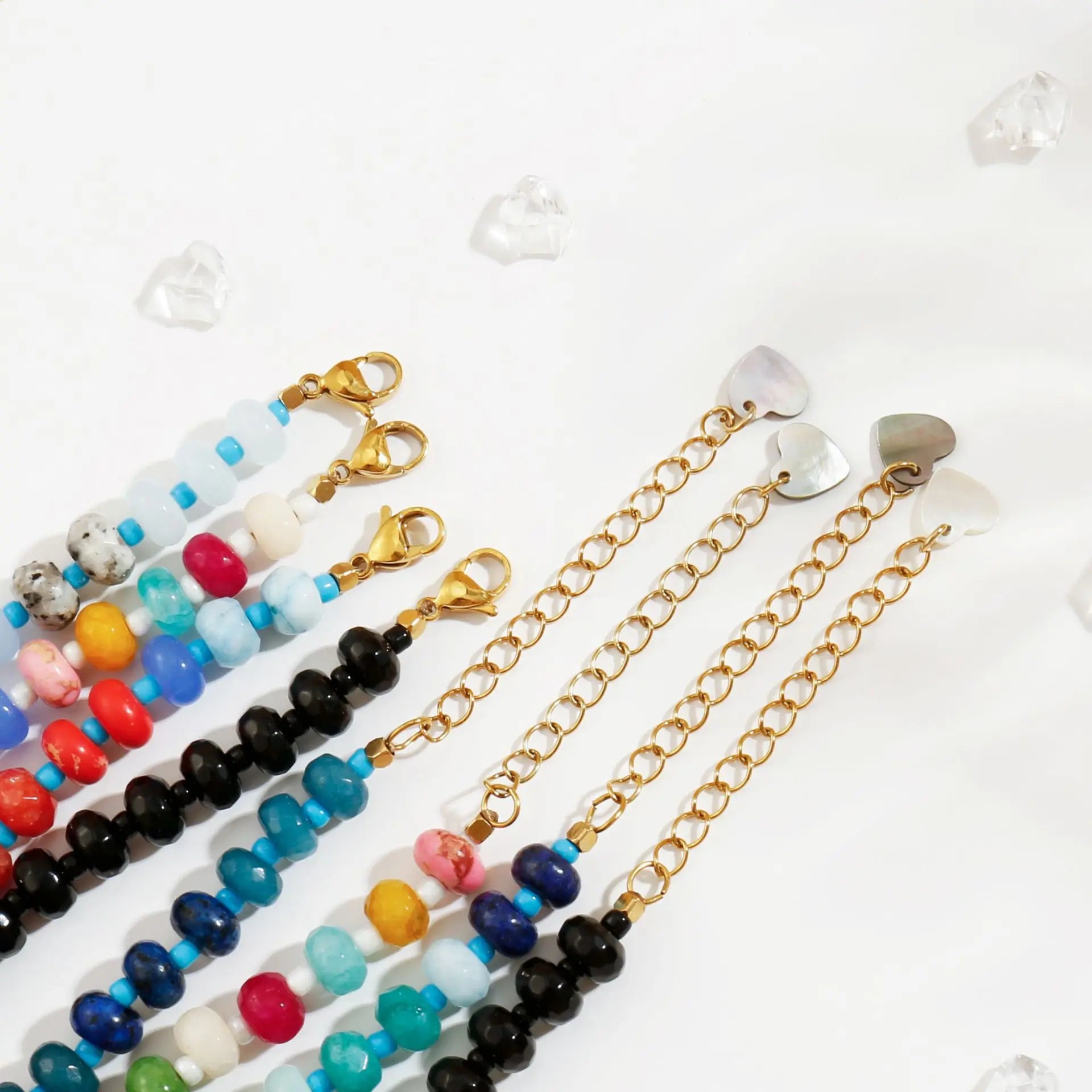 Colorful Resin Bead Necklace for Women Handmade Summer Beach Choker Boho Vacation Jewelry Gift Stackable Multi-color Beads Chain