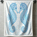 Seahorse Mandala Sherpa Throw Blanket