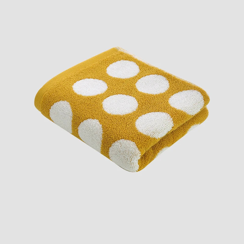Retro Cotton Towel Dots Stars Striped Heart Pattern Soft Face Towel Super Absorbent Thick Hand Towels for Bathroom Kids Adults