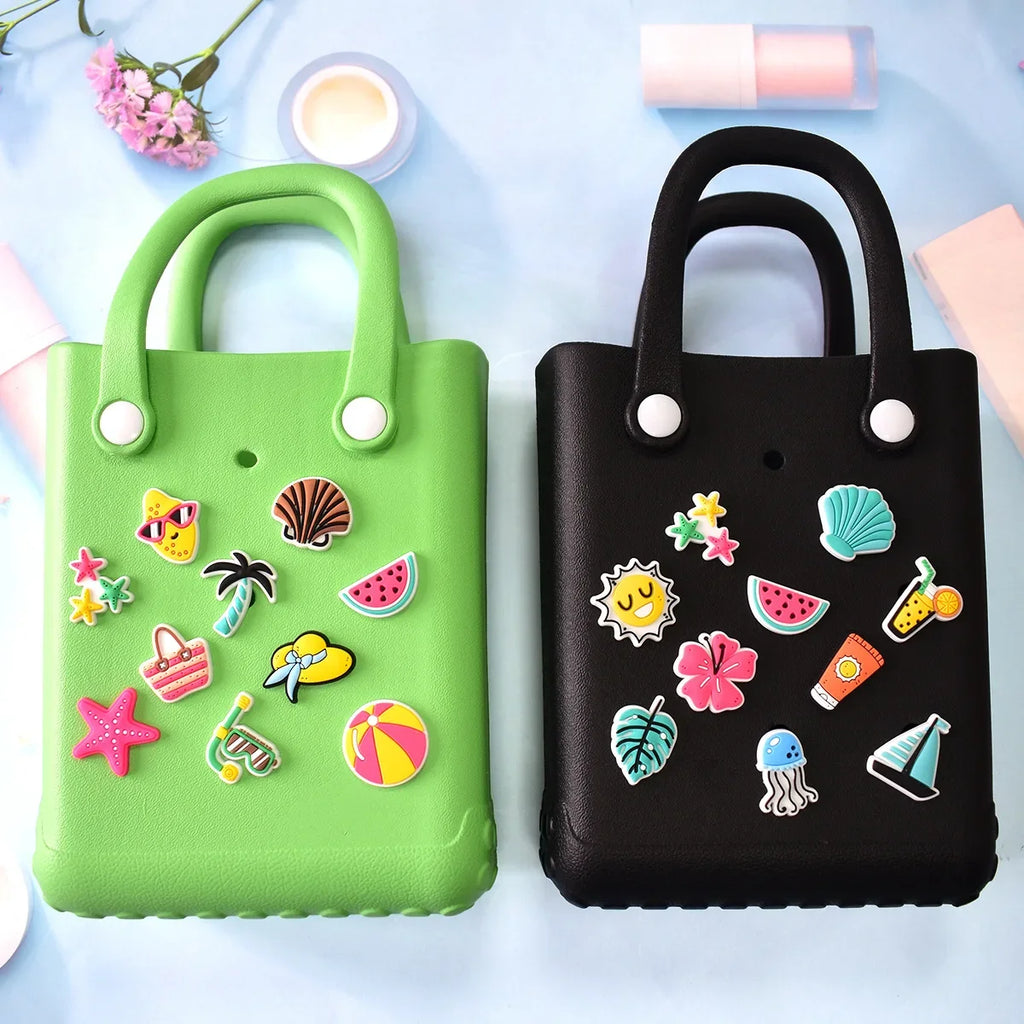 new summer EVA big size beach bag buckle charms decorations accessories for bogg totes bag woman DIY gift travel pendant