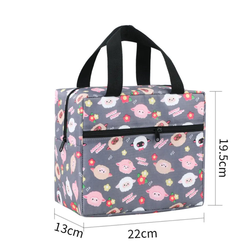 Cute Leakproof Lunch Bag Large Capacity Insulated Insulated Lunch Box Reusable Cute Animals Lunch Tote Students