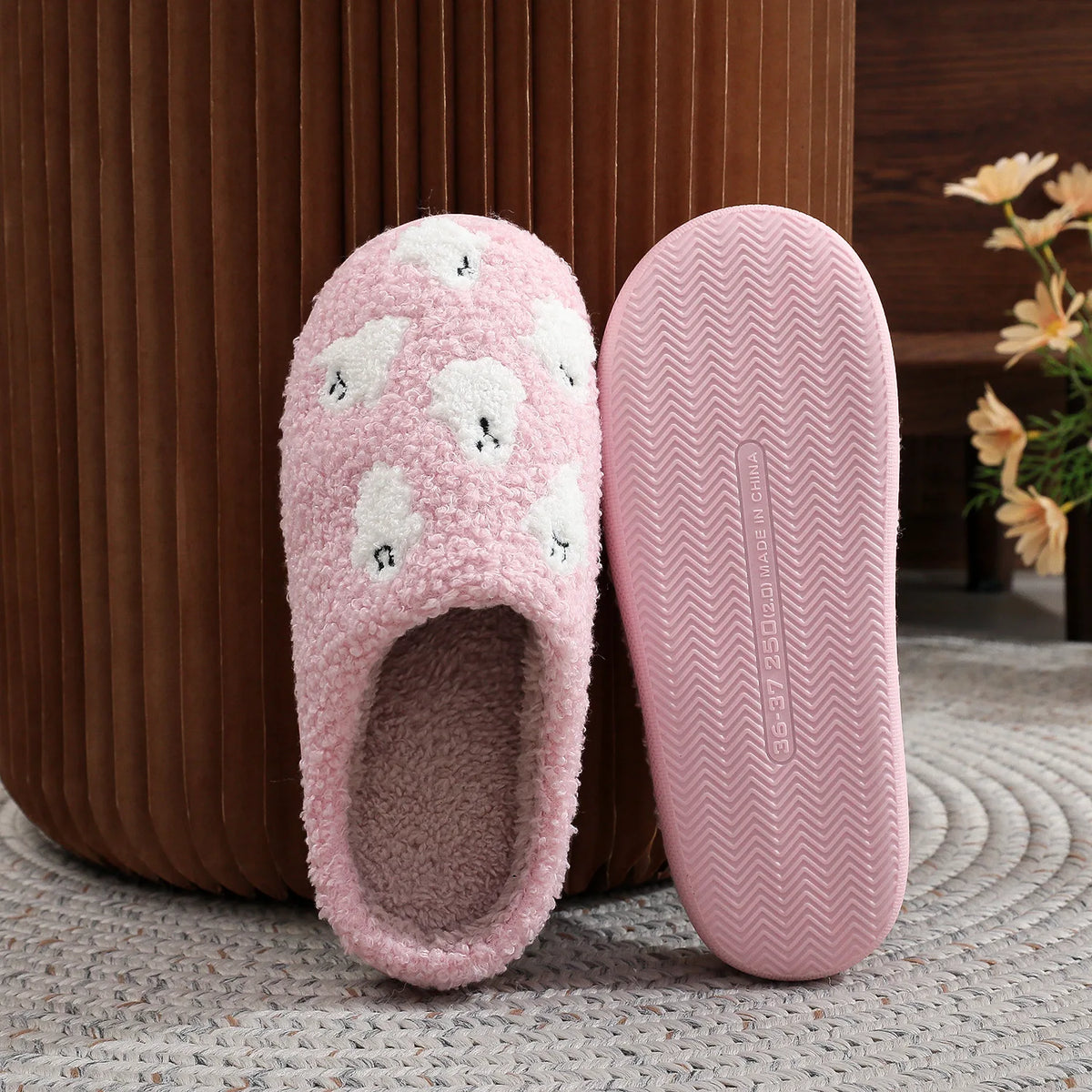 Halloween Ghost Witch Plush Slippers — Cozy Embroidered Indoor House Shoes