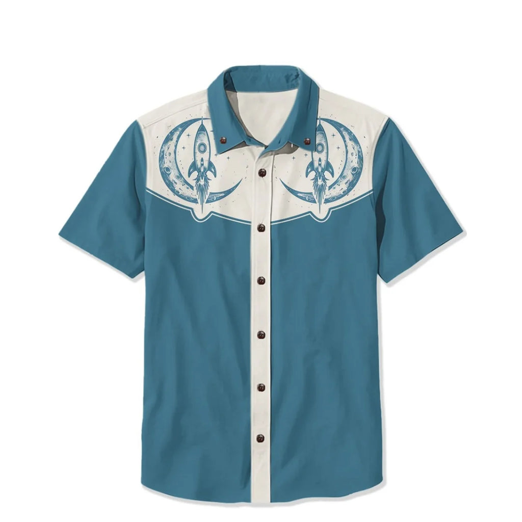 Retro Men's Short Sleeved Shirt , Quirky 3D Print Casual Fashion Summer Leisure Men's Shirts Y2k Clothing Tops