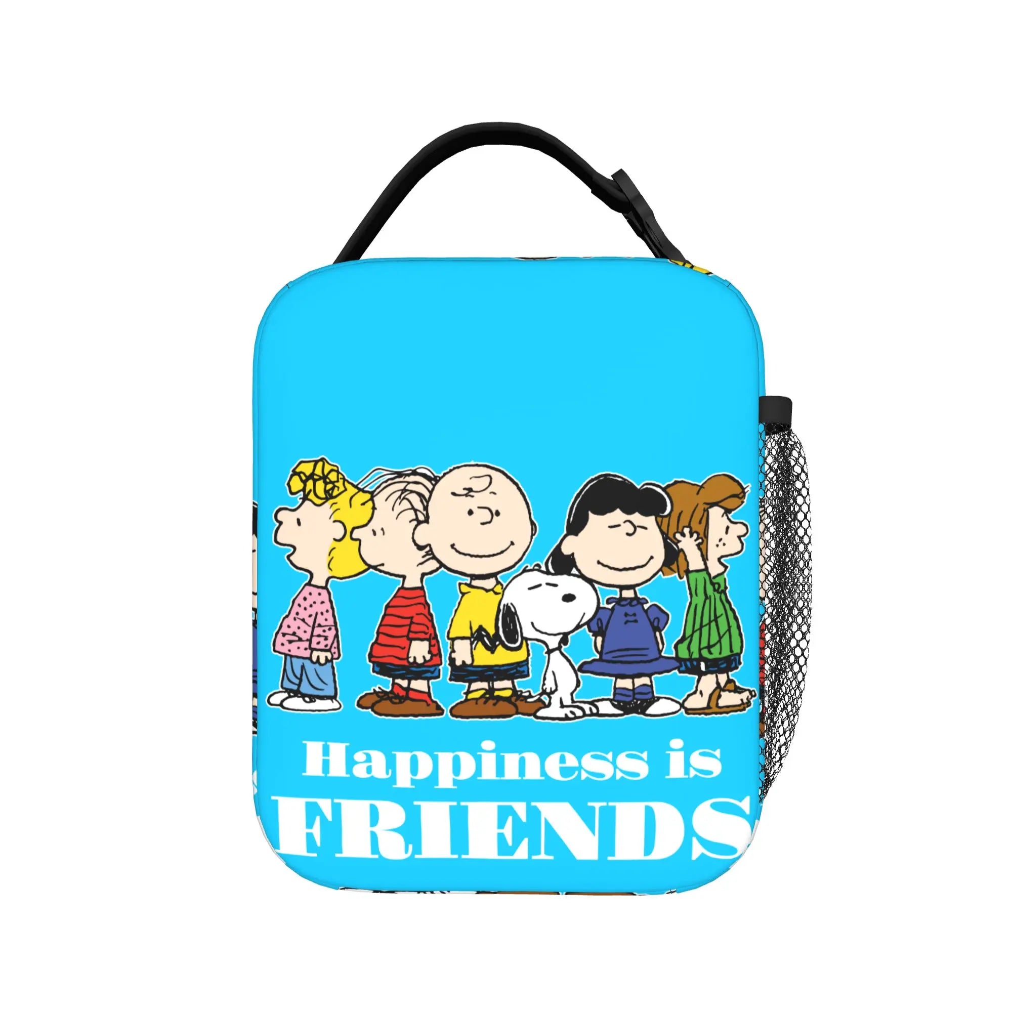 Snoopy Woodstock Riding Bike Insulated Lunch Bag Cooler Bag Reusable,Meal Container Cartoon Lunch Box Tote Food Bag Outdoor
