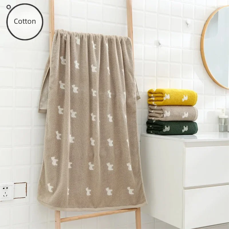 70*140cm Cotton Jacquard Bath Towel Multi-color Cute Horse Design Soft Water Absorbent Big Towel for Adults