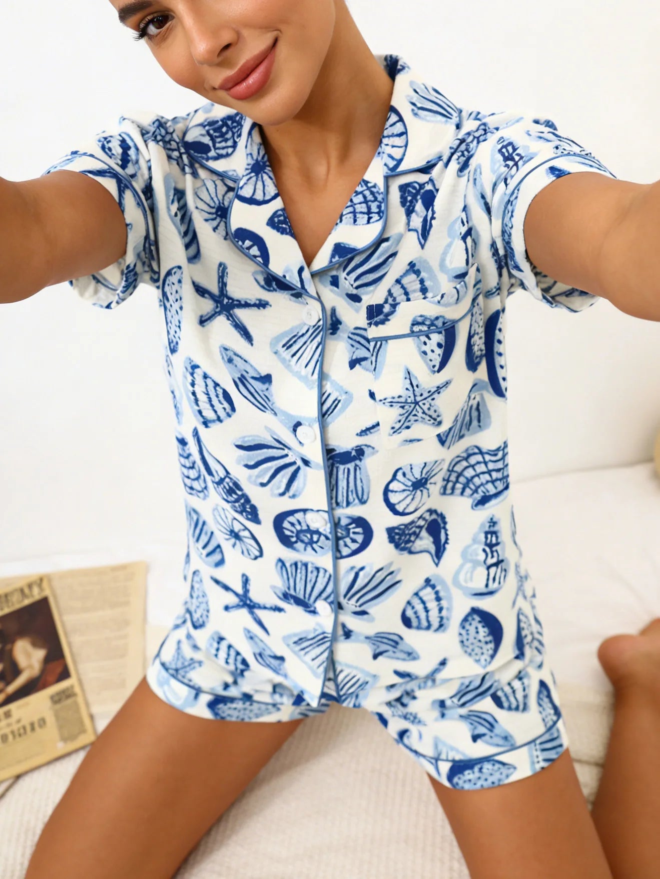 Ocean Shell & Starfish Pajama Set