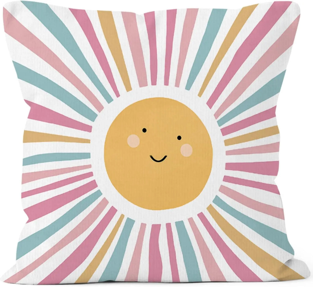 Yellow Sun Sunshine Double-Sided Pillow Case Cute Boho Decorative Cushion Cover Print Home Decor for Nursery Kids Room Sofa