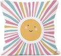 Yellow Sun Sunshine Double-Sided Pillow Case Cute Boho Decorative Cushion Cover Print Home Decor for Nursery Kids Room Sofa