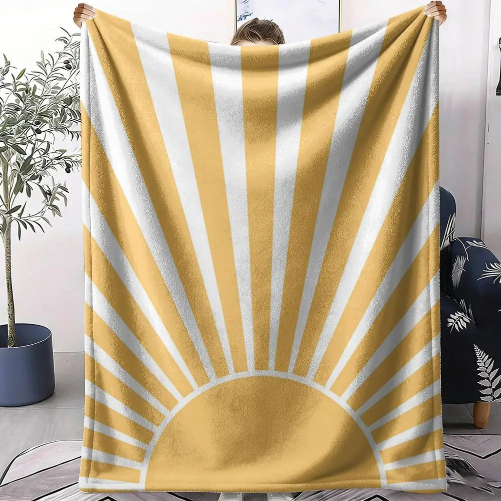 Abstract Sunny Throw Soft Flannel AC Blanket Lightweight Summer Nap Throw Cozy  Blanket for Sofa Bed Travel Home