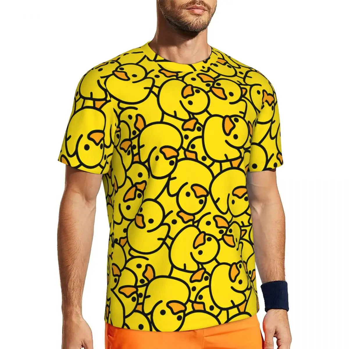 Yellow Ducks Funny Animal T-Shirt Vintage Running T-Shirts Breathable Summer Popular Tee Shirt Graphic Big Size Tops