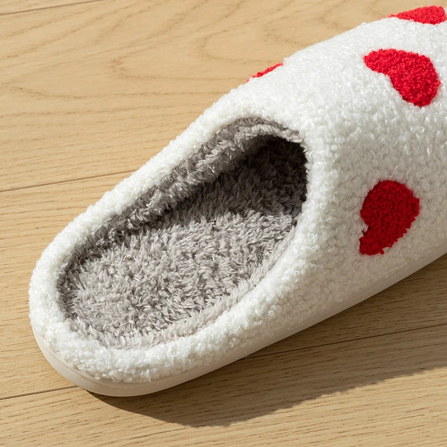 Heart Fuzzy House Slippers