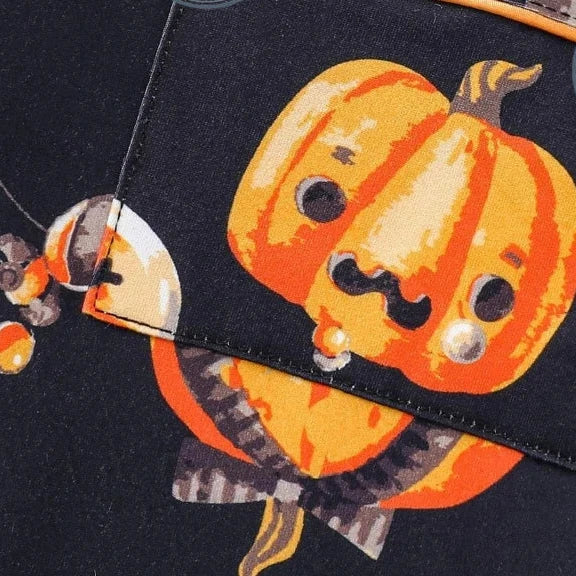 Halloween Ghost & Pumpkin Women's Pajama Set — Short Sleeve Top & Shorts