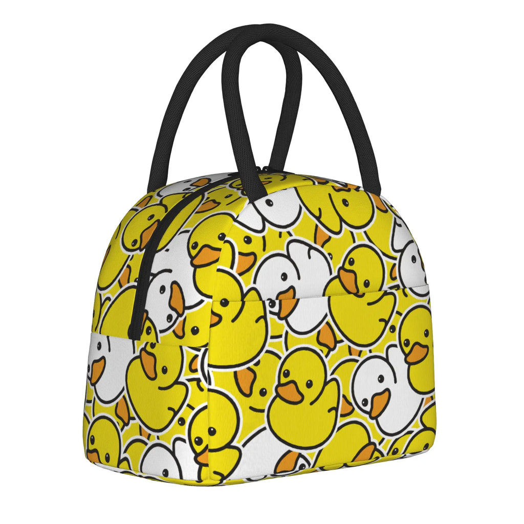 Cartoon Yellow Duck Pattern  Insulated Lunch Bags Thermal Bag Lunch Container  Leakproof Lunch Box Tote Food Storage Bags
