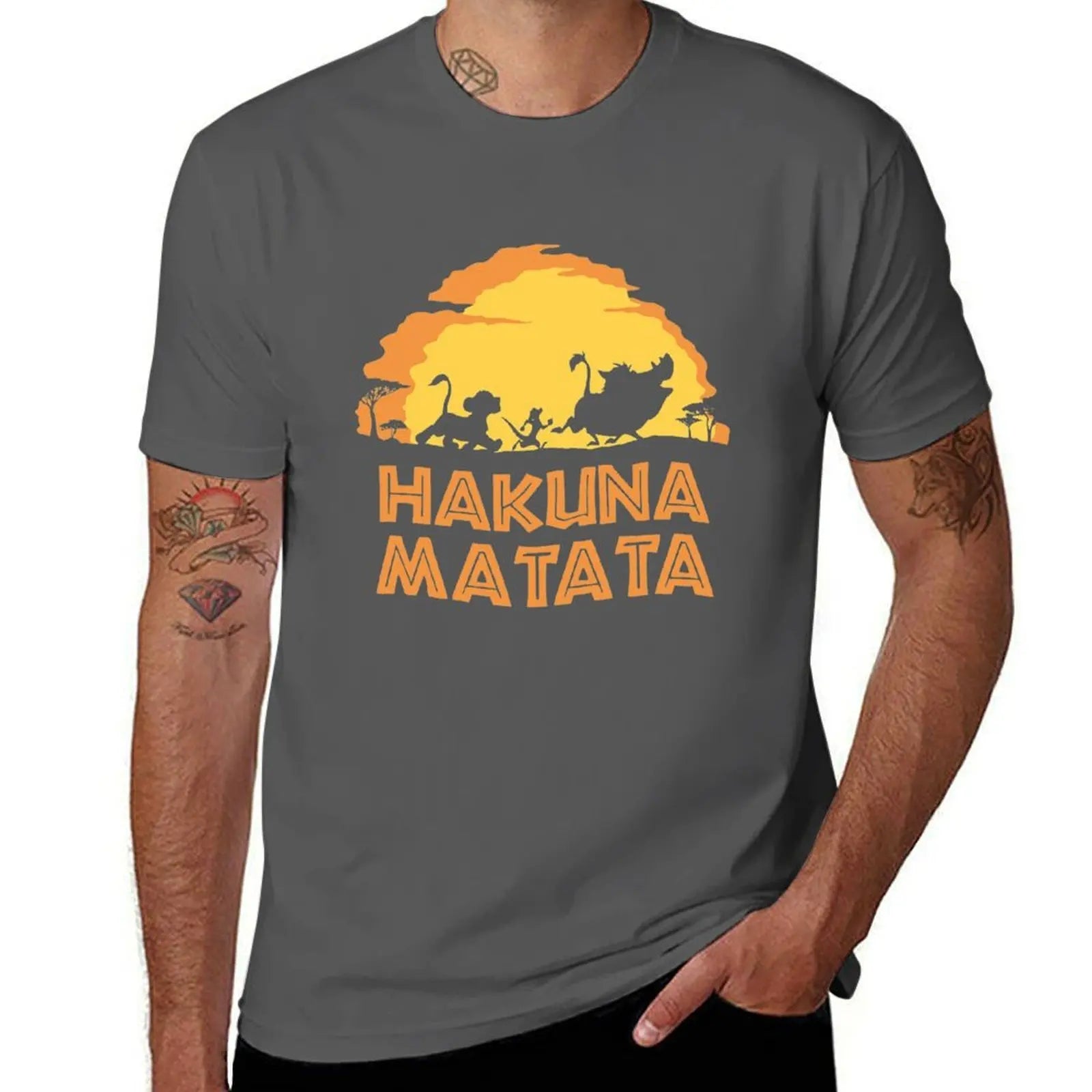 Fourha Hakuna Cartoon T-Shirt Christmas Theme Tee Top