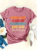 When God Made Me He Grinned Women's Tee, Funny Religious Quote Beige Top