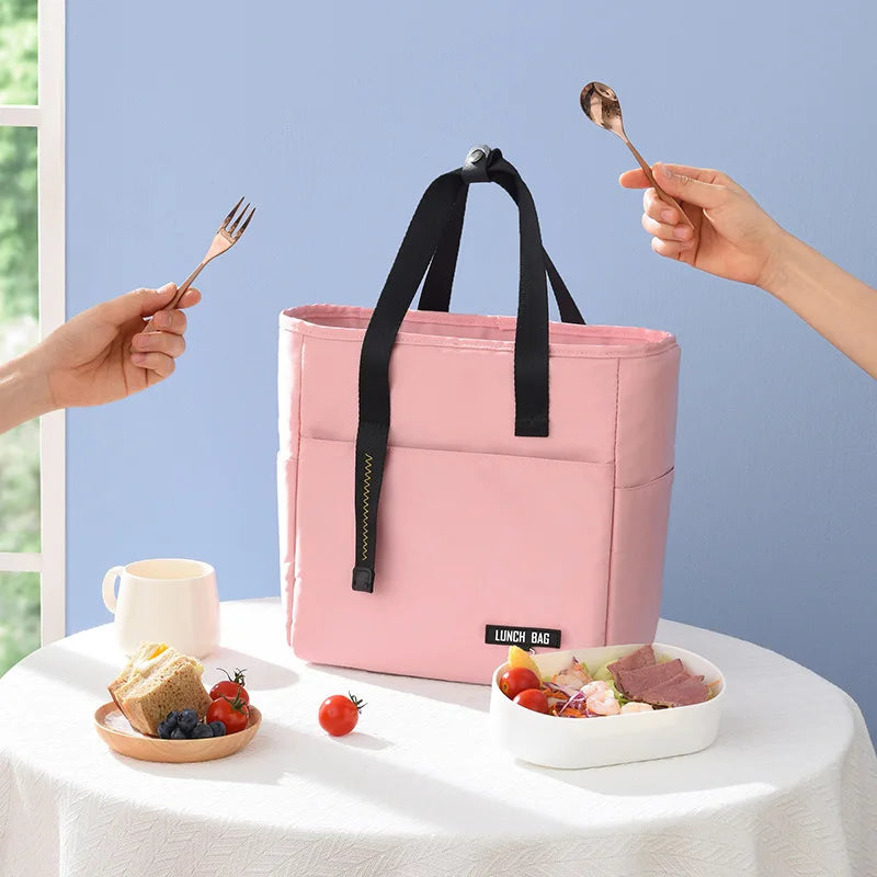 Fashionable Student Lunch Box Bag, Office Worker Lunch Box Handbag, Outdoor Insulation Bag, Fresh-keeping Ice Bag, Bento Bag