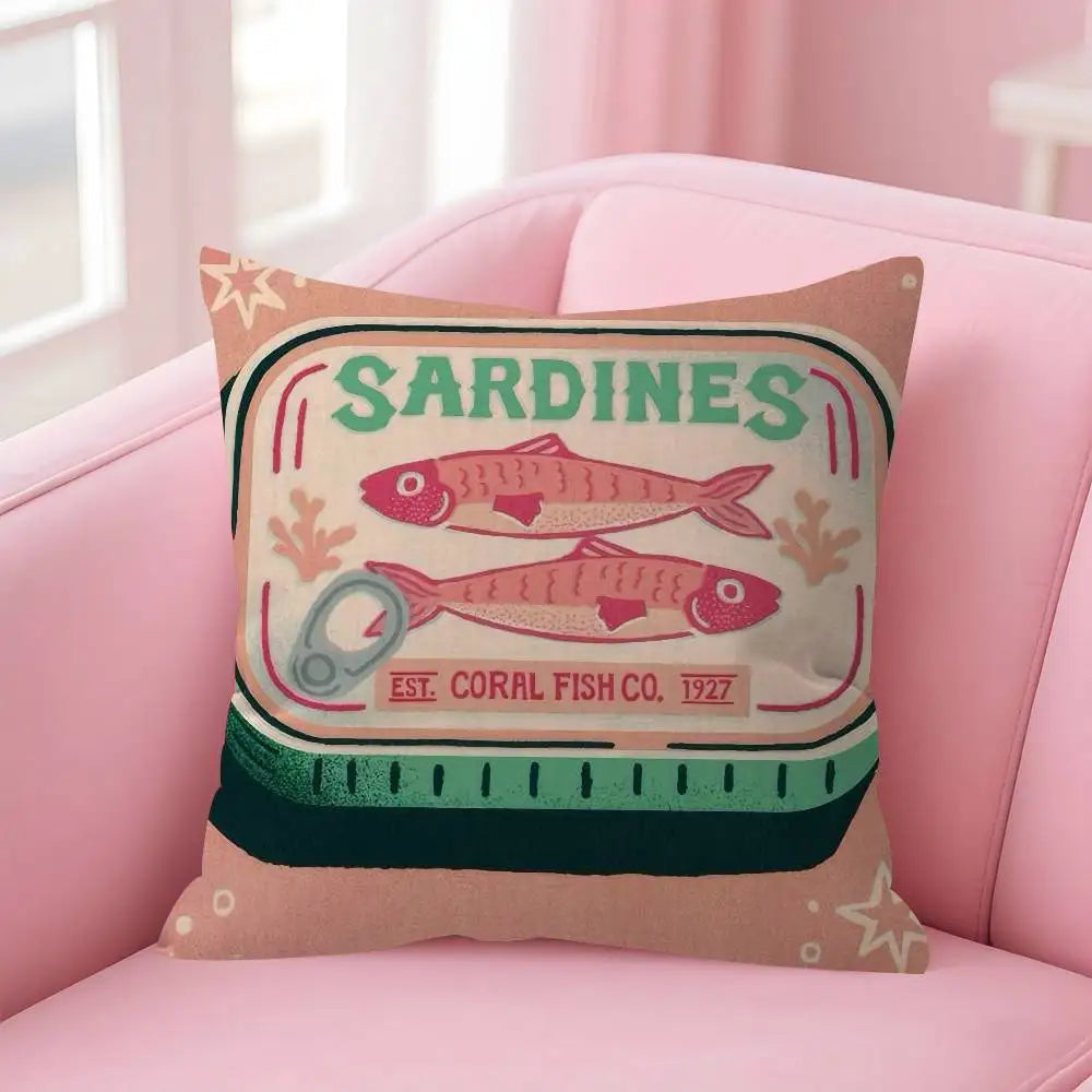 Sardine Can Decorative Pillow Cover