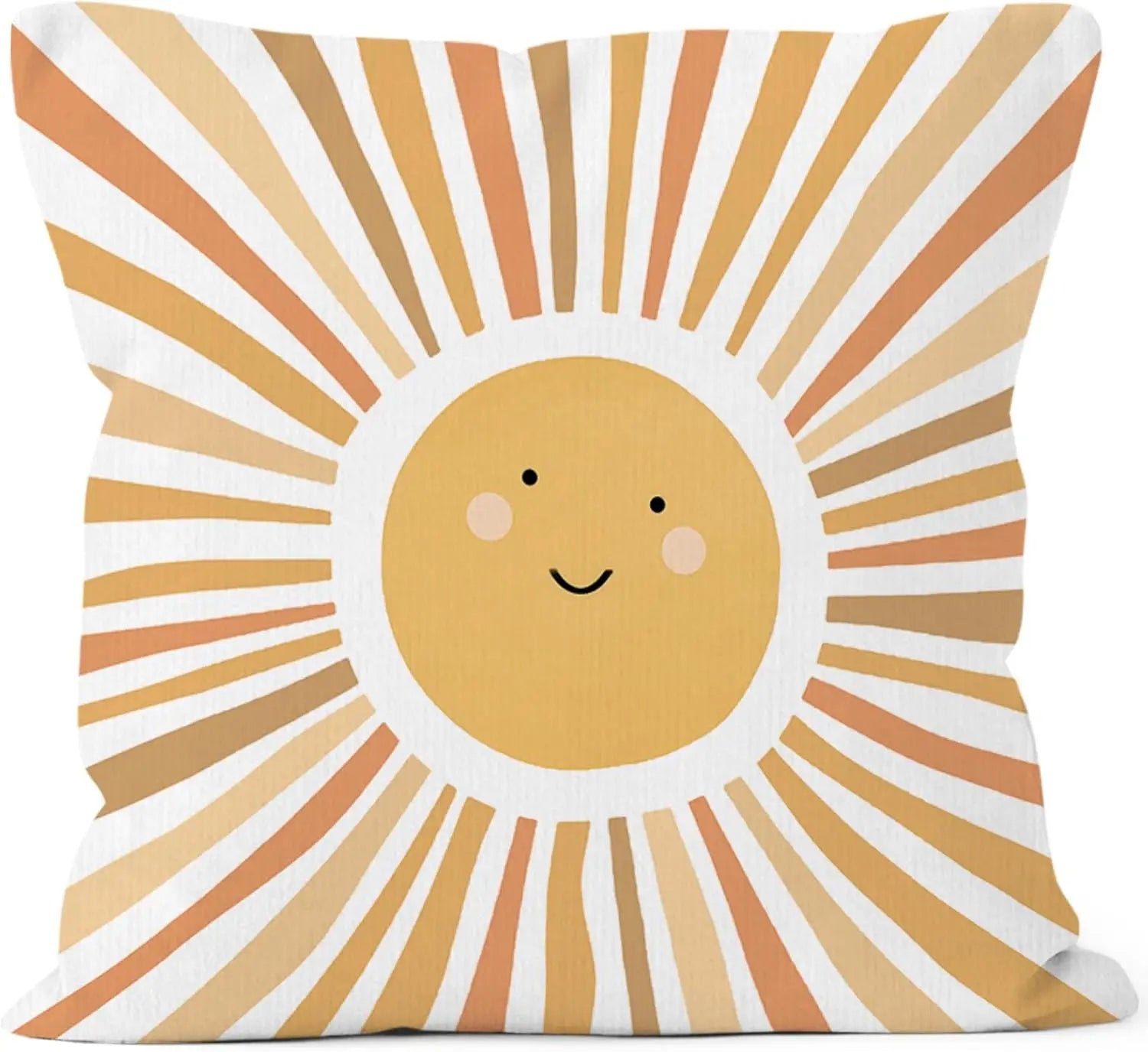 Yellow Sun Sunshine Double-Sided Pillow Case Cute Boho Decorative Cushion Cover Print Home Decor for Nursery Kids Room Sofa