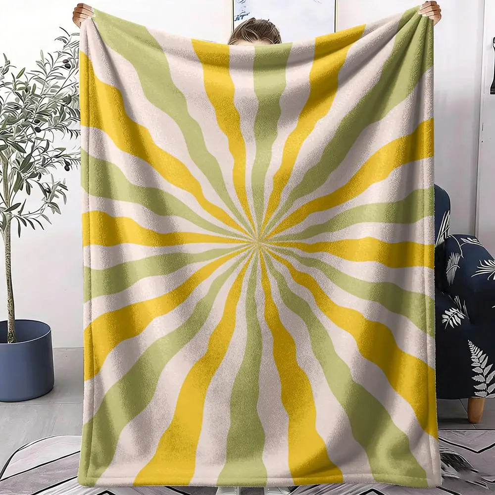 Abstract Sunny Throw Soft Flannel AC Blanket Lightweight Summer Nap Throw Cozy  Blanket for Sofa Bed Travel Home