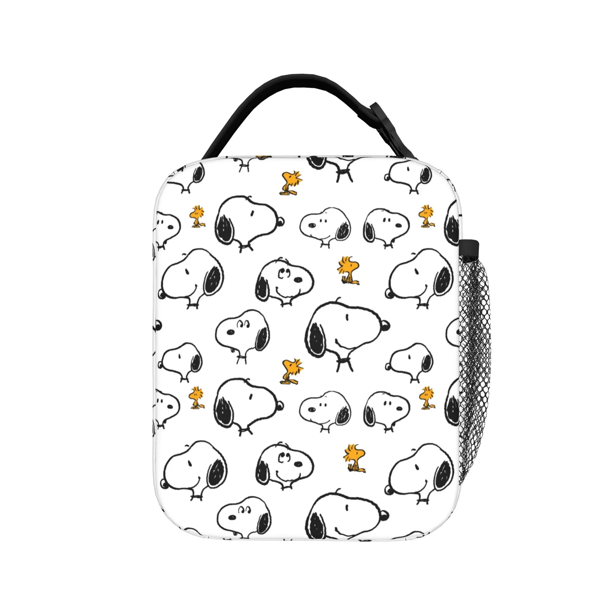 Snoopy Woodstock Riding Bike Insulated Lunch Bag Cooler Bag Reusable,Meal Container Cartoon Lunch Box Tote Food Bag Outdoor