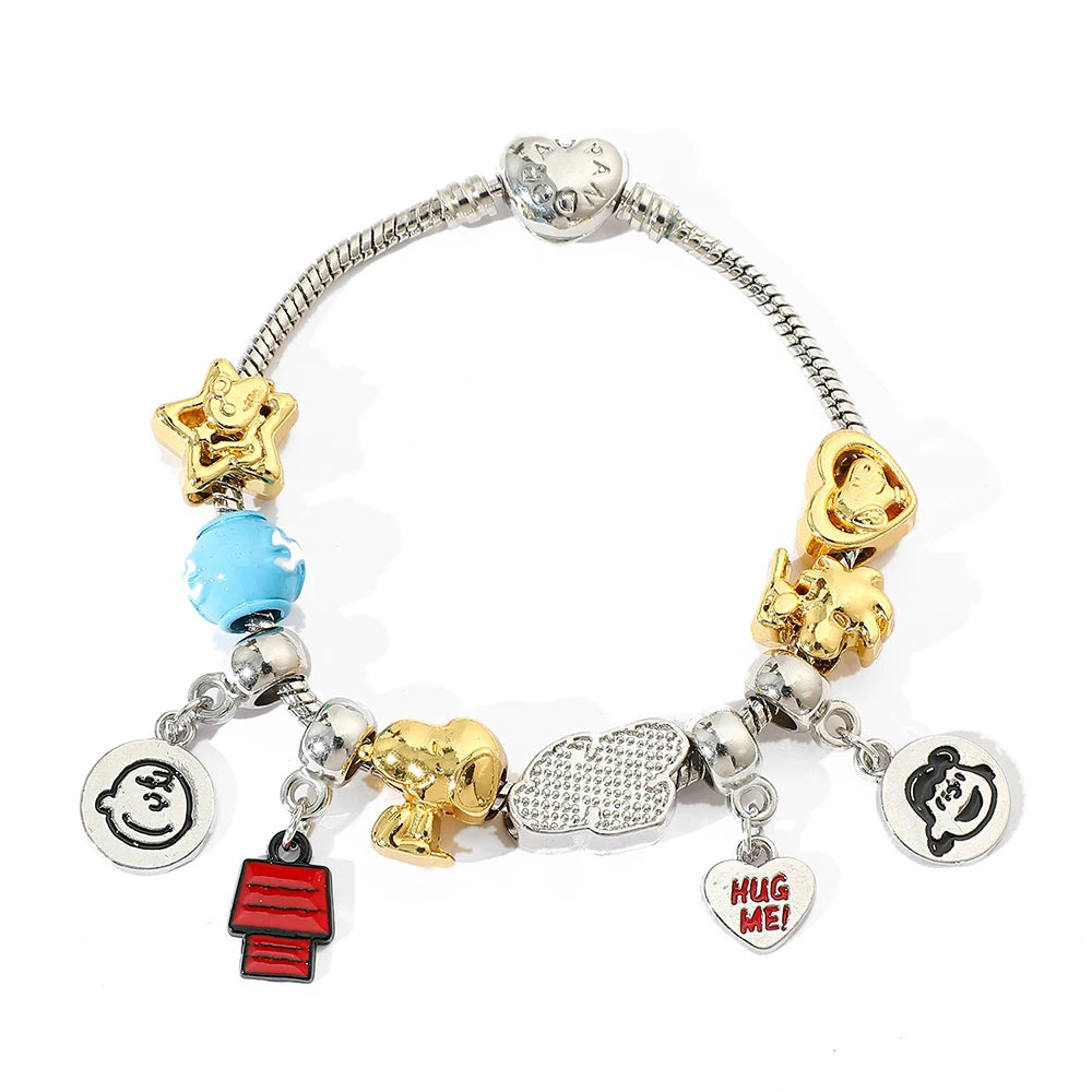 Snoopy Film and Television Peripherals Personalized Creative Bracelets for Girls Sweet and Cute Fashion Pendant Bracelets