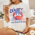 If Crabby Please Return To The Beach T-shirt Funny Crab Beach T Shirt Summer Cotton Short Sleeve Retro T-shirts Woman Clothing