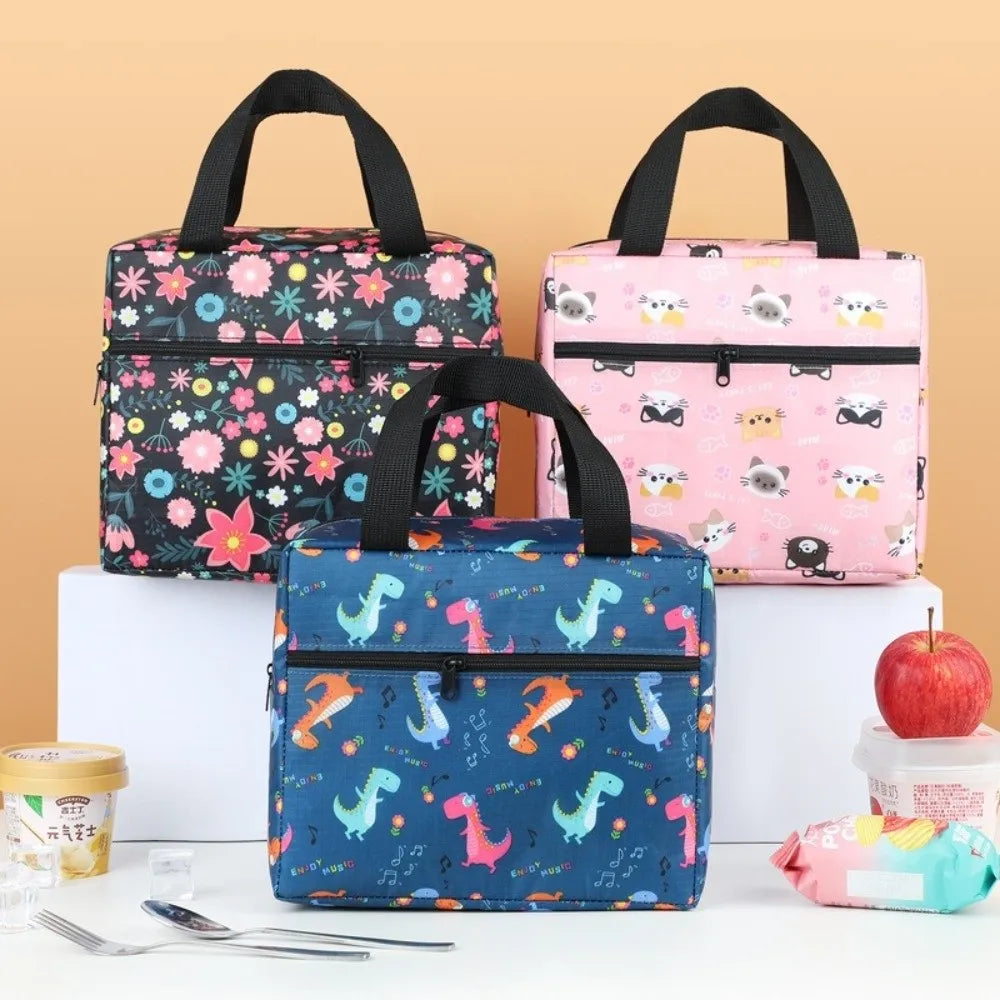 Cute Leakproof Lunch Bag Large Capacity Insulated Insulated Lunch Box Reusable Cute Animals Lunch Tote Students